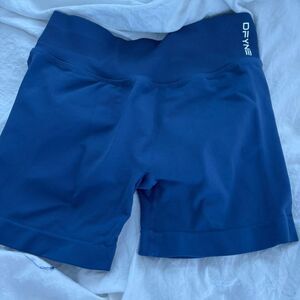 DFYNE Navy Compression Scrunch Impact Activewear Gym Women's Blue Medium Shorts